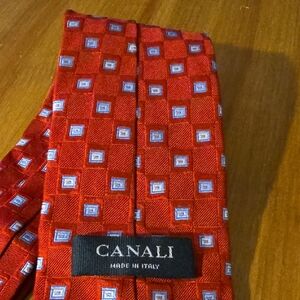 Canali Red and Blue Geometric Men's Tie